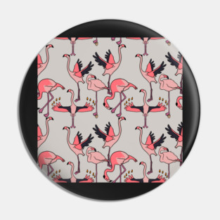 Neutral Hanukkah Flamingo Menorah Pin