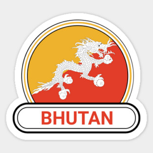 Bhutan Country Badge - Bhutan Flag Magnet