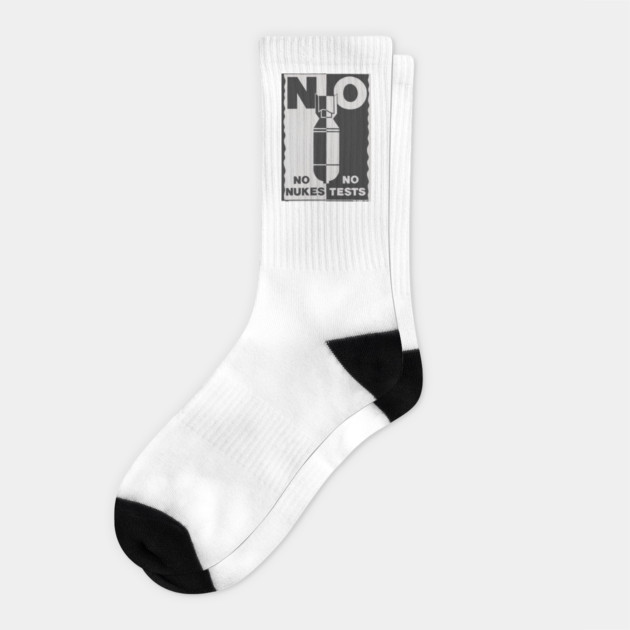 No Nukes No Tests Socks by Timeless Chaos