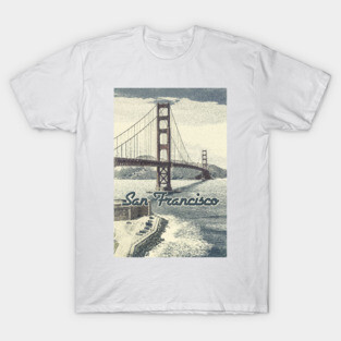 San Francisco Golden Gate Bridge ✪ Vintage style poster T-Shirt