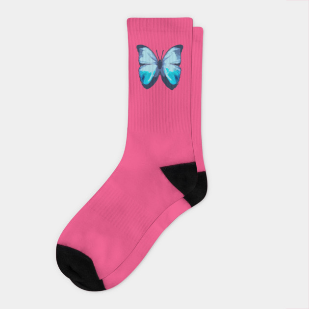 Blue Butterfly Socks by DonWillisJrArt