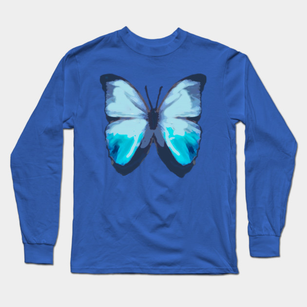 Blue Butterfly Long Sleeve T-Shirt by DonWillisJrArt