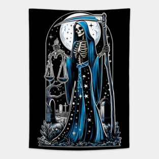 Santa Muerte Azul Tapestry