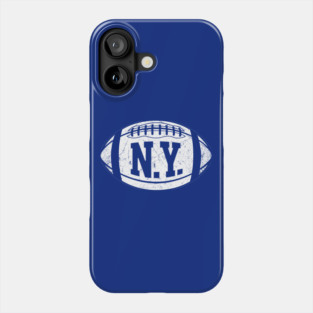 NY Retro Football - Blue Phone Case