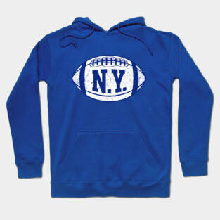 NY Retro Football - Blue Hoodie