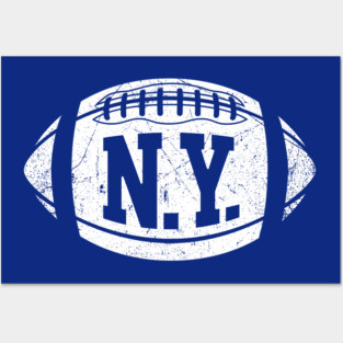 NY Retro Football - Blue Posters and Art
