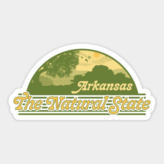 Natural State Retro Style Sticker by rt-shirts