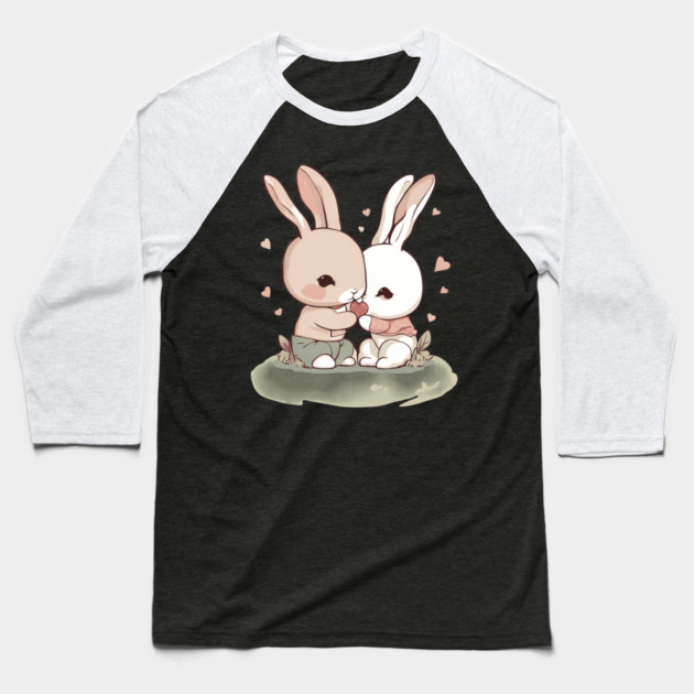 I Love You Rabbit Baseball T-Shirt by animegirlnft