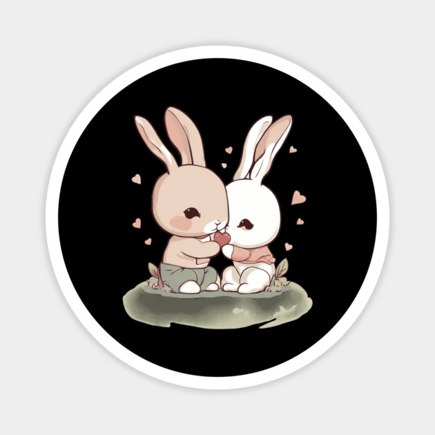 I Love You Rabbit Magnet by animegirlnft