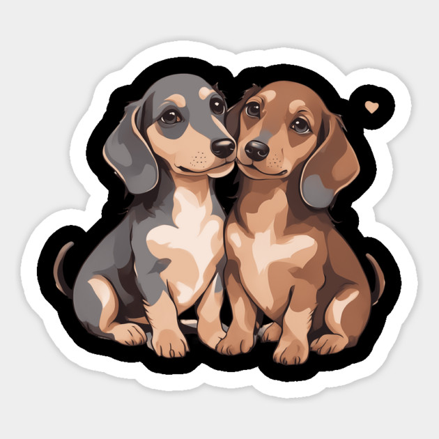 Mini Dachshund Puppies Magnet by animegirlnft