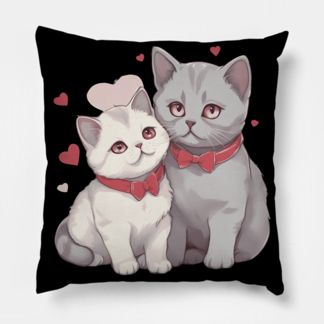 British Shorthair Cat Pillow by animegirlnft