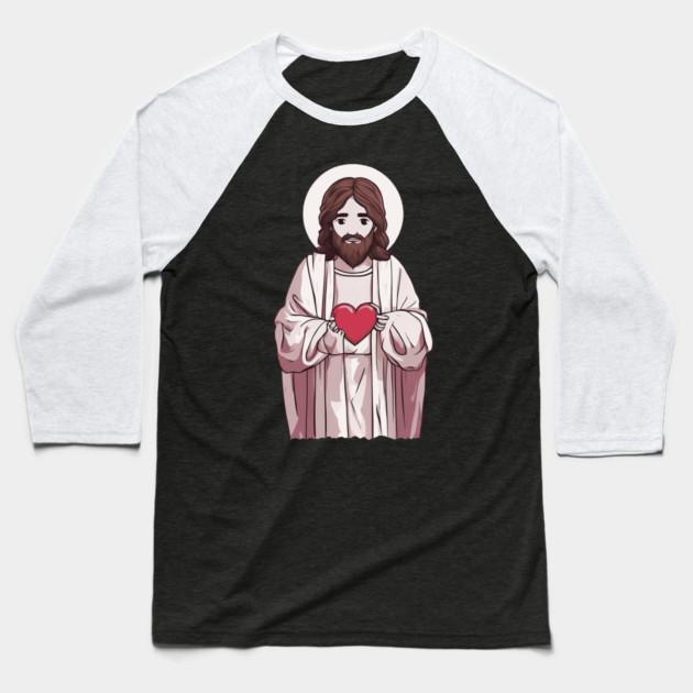 God Loves Me Baseball T-Shirt by animegirlnft