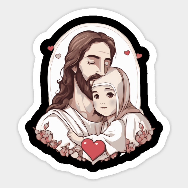 Jesus Loves You Sticker by animegirlnft