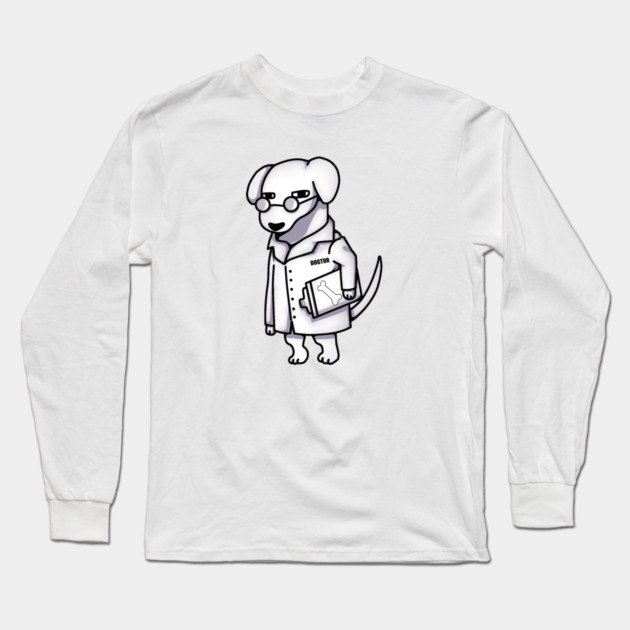 Funny Doctor Dog, Dog Lover Long Sleeve T-Shirt by logiamerch