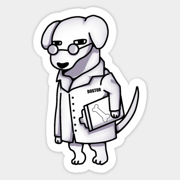 Funny Doctor Dog, Dog Lover Sticker by logiamerch