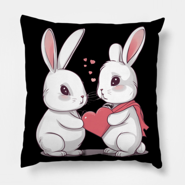 Valentine Bunny Pillow by animegirlnft