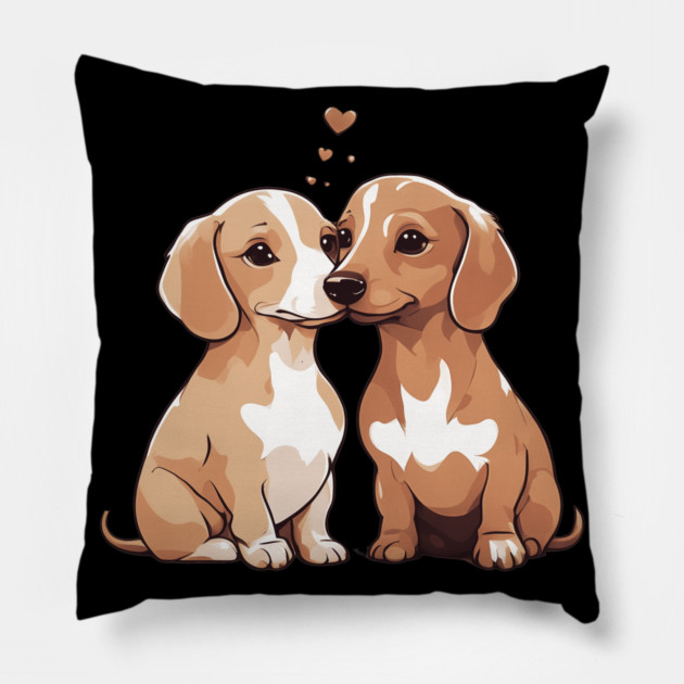 Cute Dachshund Pillow by animegirlnft