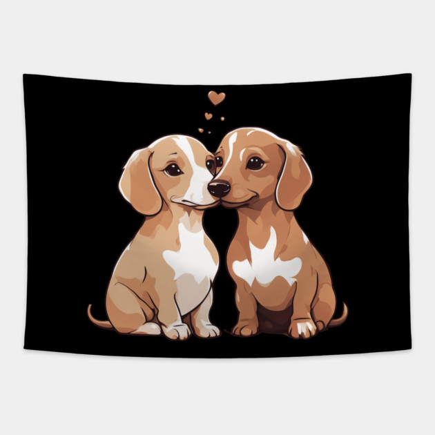 Cute Dachshund Tapestry by animegirlnft
