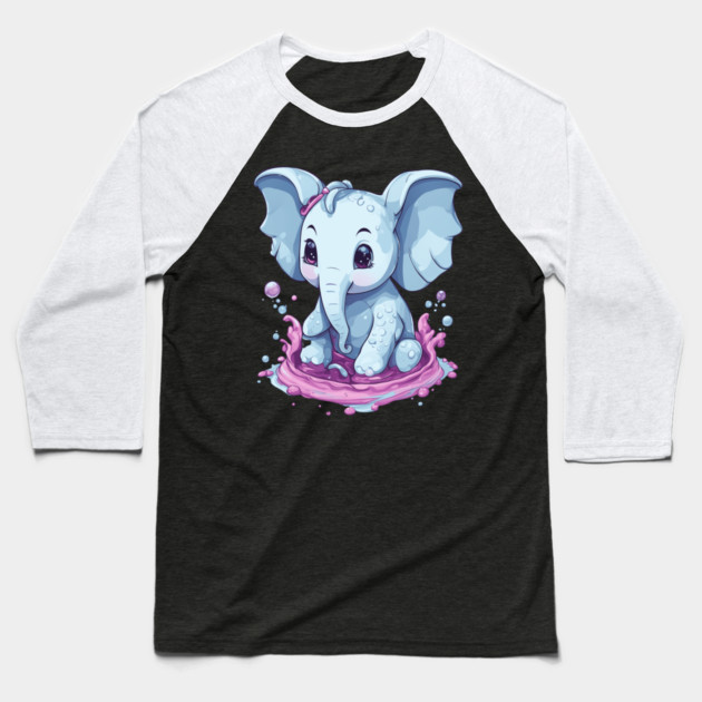 Cute Elephant Baseball T-Shirt by animegirlnft