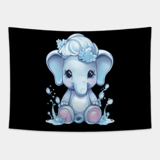 Cartoon Elephant Tapestry