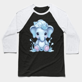 Cartoon Elephant Baseball T-Shirt