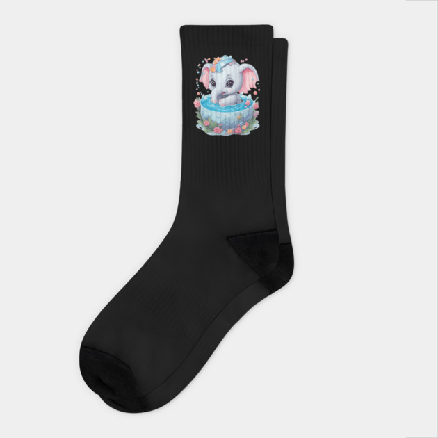 Elephant Drawing Socks by animegirlnft