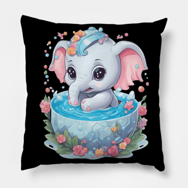 Elephant Drawing Pillow by animegirlnft