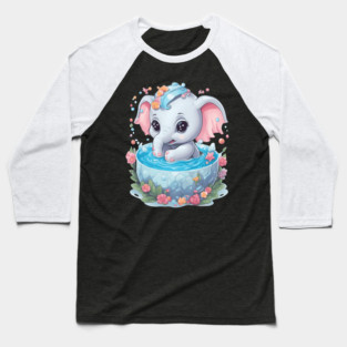 Elephant Drawing Baseball T-Shirt