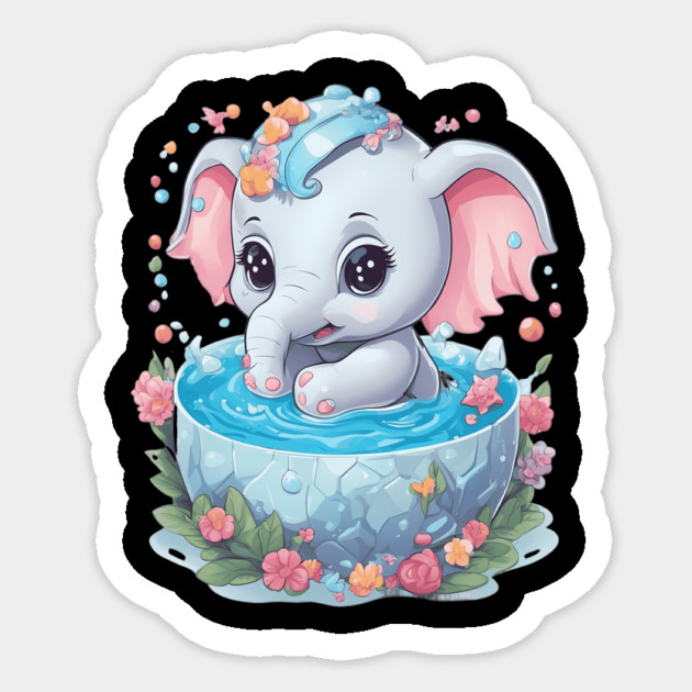 Elephant Drawing Sticker by animegirlnft