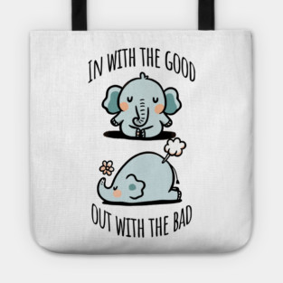 Cute Elephant Breathing Yoga In and Out Meditation design Tote