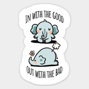 Cute Elephant Breathing Yoga In and Out Meditation design Sticker