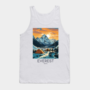 A Pop Art Travel Print of Mount Everest - Nepal Tank Top