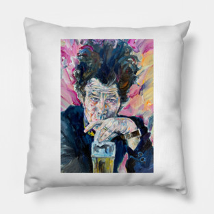 TOM WAITS oil portrait Pillow