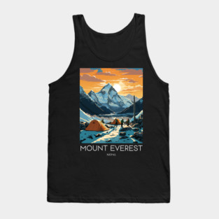 A Pop Art Travel Print of Mount Everest - Nepal Tank Top