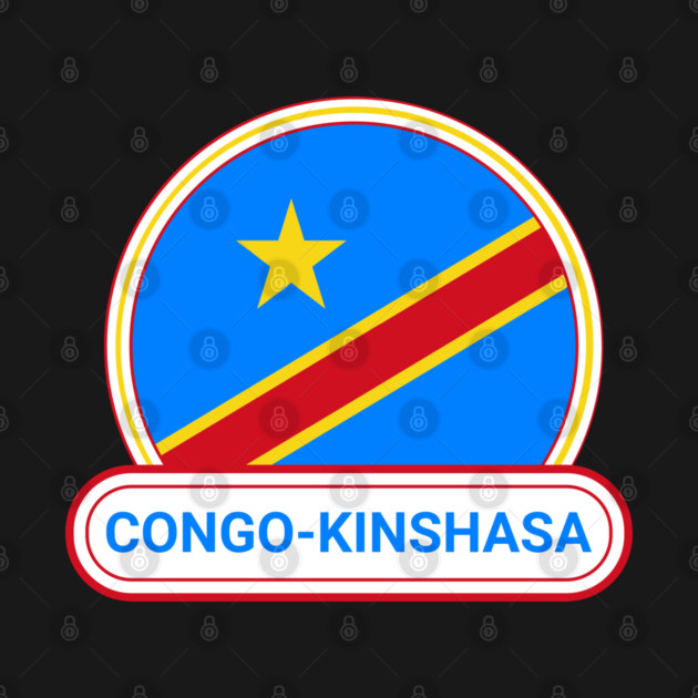 Congo-Kinshasa Democratic Republic of the Congo Country Badge - Democratic Republic of the Congo Flag by Yesteeyear