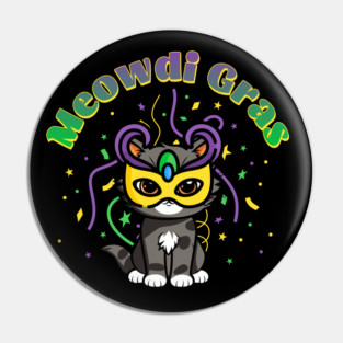 Meowdi Mardi Gras Cat Pin