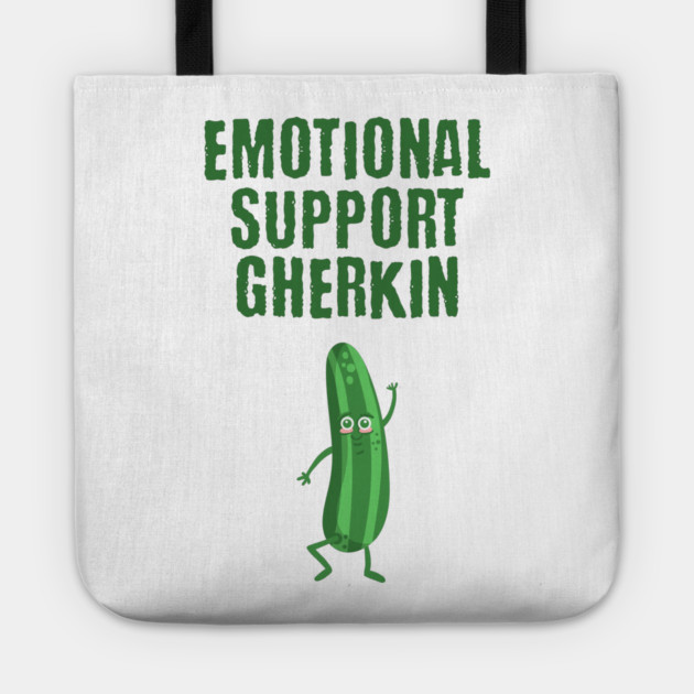 Emotional Support Gherkin funny pickle design Tote by Luxinda