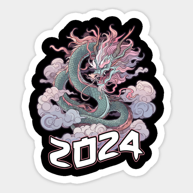 Chinese New Year of the Dragon 2024 Pastel Dragon Magnet by creative