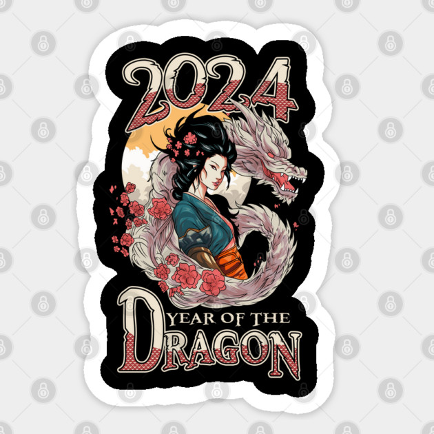 Chinese New Year of the Dragon 2024 Geisha Dragon Sticker by creative