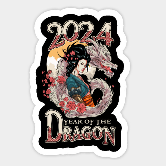 Chinese New Year of the Dragon 2024 Geisha Dragon Magnet by creative