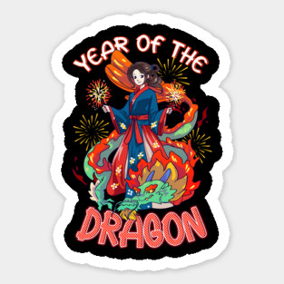 Chinese New Year 2024 Year of The Dragon Fireworks Magnet