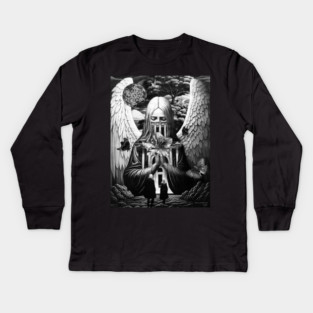 Archangel Metatron Cube Sacred Geometry Spiritual Angel Kids Long Sleeve T-Shirt