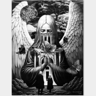 Archangel Metatron Cube Sacred Geometry Spiritual Angel Posters and Art