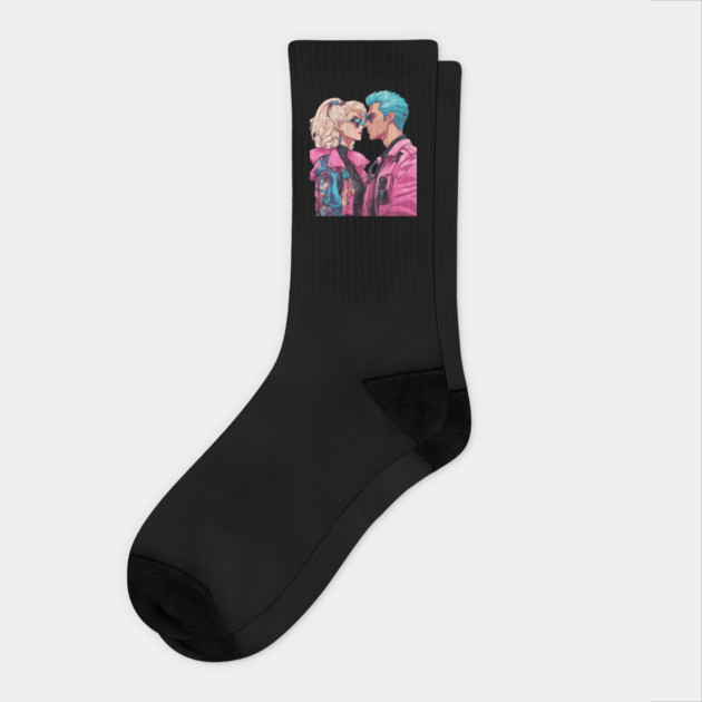 Anime True Love Exists Socks by animegirlnft