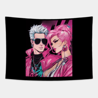 Anime Cherished Moments Together Tapestry