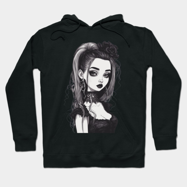 Goth Black is my Happy Color Hoodie by animegirlnft