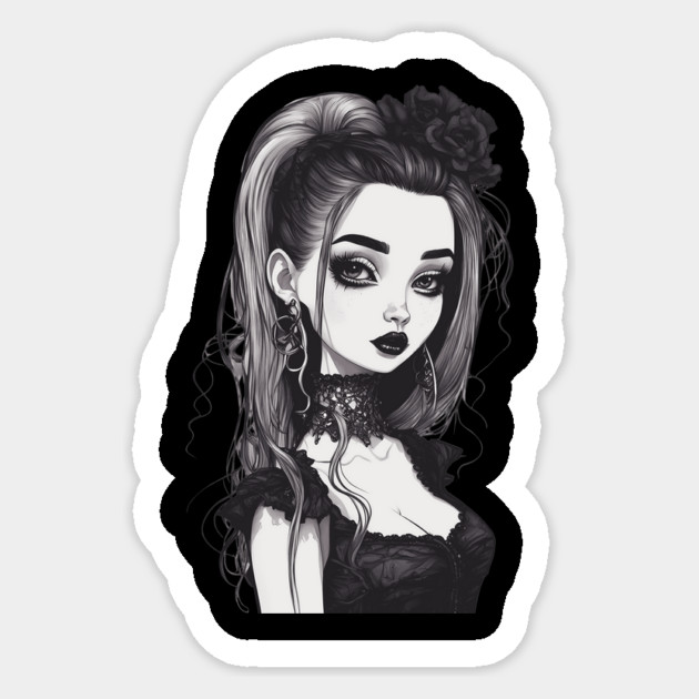 Goth Black is my Happy Color Sticker by animegirlnft