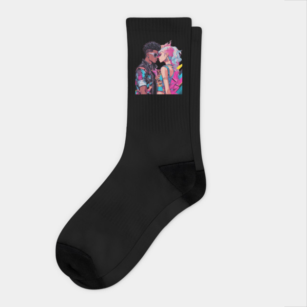 Anime Interracial Love Socks by animegirlnft