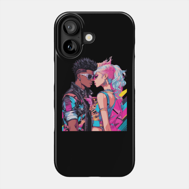 Anime Interracial Love Phone Case by animegirlnft