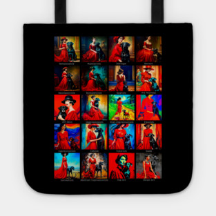 Red Dress Black Dog Art Movements Tote